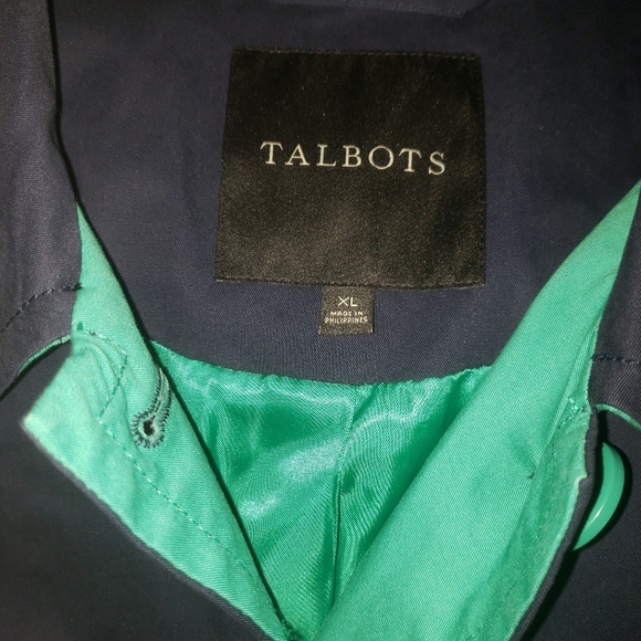 Talbots Twill Button Down Trench Coat Style Sz. XL - Picture 6 of 6